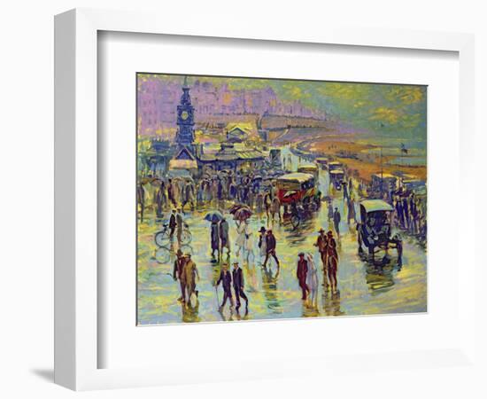 Brighton on a Rainy Day-Robert Tyndall-Framed Giclee Print