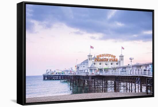 Brighton Palace Pier from the beach, Brighton, Sussex, England, United Kingdom, Europe-Alex Robinson-Framed Stretched Canvas