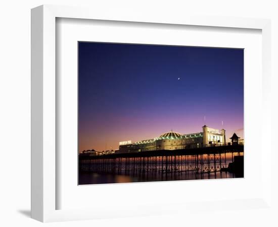 Brighton Pier at Twilight, Brighton, Sussex, England, United Kingdom-Jean Brooks-Framed Photographic Print