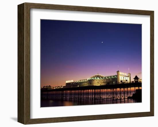 Brighton Pier at Twilight, Brighton, Sussex, England, United Kingdom-Jean Brooks-Framed Photographic Print