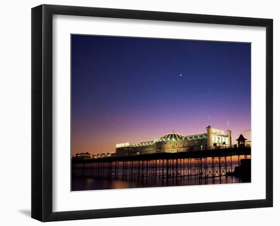 Brighton Pier at Twilight, Brighton, Sussex, England, United Kingdom-Jean Brooks-Framed Photographic Print