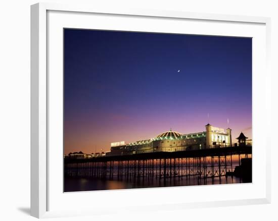 Brighton Pier at Twilight, Brighton, Sussex, England, United Kingdom-Jean Brooks-Framed Photographic Print