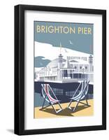 Brighton Pier - Dave Thompson Contemporary Travel Print-Dave Thompson-Framed Art Print