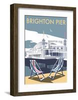 Brighton Pier - Dave Thompson Contemporary Travel Print-Dave Thompson-Framed Art Print