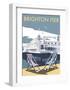 Brighton Pier - Dave Thompson Contemporary Travel Print-Dave Thompson-Framed Art Print