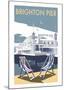 Brighton Pier - Dave Thompson Contemporary Travel Print-Dave Thompson-Mounted Giclee Print