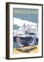 Brighton Pier - Dave Thompson Contemporary Travel Print-Dave Thompson-Framed Giclee Print