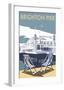 Brighton Pier - Dave Thompson Contemporary Travel Print-Dave Thompson-Framed Giclee Print