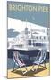 Brighton Pier - Dave Thompson Contemporary Travel Print-Dave Thompson-Mounted Giclee Print