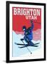 Brighton Resort, Utah - Colorblocked Skier-Lantern Press-Framed Art Print