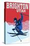 Brighton Resort, Utah - Colorblocked Skier-Lantern Press-Stretched Canvas