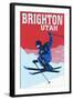 Brighton Resort, Utah - Colorblocked Skier-Lantern Press-Framed Art Print