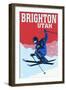 Brighton Resort, Utah - Colorblocked Skier-Lantern Press-Framed Art Print