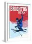 Brighton Resort, Utah - Colorblocked Skier-Lantern Press-Framed Art Print