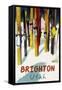 Brighton Resort, Utah - Colorful Skis-Lantern Press-Framed Stretched Canvas