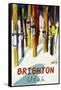 Brighton Resort, Utah - Colorful Skis-Lantern Press-Framed Stretched Canvas