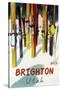 Brighton Resort, Utah - Colorful Skis-Lantern Press-Stretched Canvas