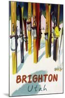 Brighton Resort, Utah - Colorful Skis-Lantern Press-Mounted Art Print