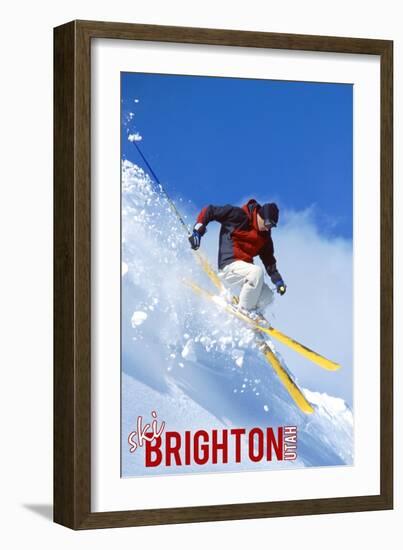 Brighton Resort, Utah - Skier-Lantern Press-Framed Art Print