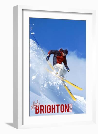 Brighton Resort, Utah - Skier-Lantern Press-Framed Art Print