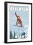 Brighton Resort, Utah - Snowboarder Jumping-Lantern Press-Framed Art Print