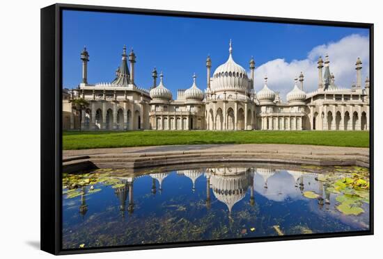 Brighton Royal Pavilion with Reflection, Brighton, East Sussex, England, United Kingdom, Europe-Neale Clark-Framed Stretched Canvas