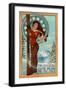 Brighton, Utah - Art Nouveau Skier-Lantern Press-Framed Art Print