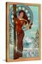 Brighton, Utah - Art Nouveau Skier-Lantern Press-Stretched Canvas