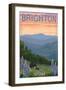 Brighton, Utah - Bear and Spring Flowers-Lantern Press-Framed Art Print