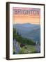 Brighton, Utah - Bear and Spring Flowers-Lantern Press-Framed Art Print