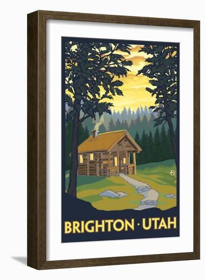 Brighton, Utah - Cabin in Woods-Lantern Press-Framed Art Print