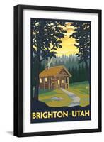 Brighton, Utah - Cabin in Woods-Lantern Press-Framed Art Print