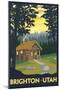 Brighton, Utah - Cabin in Woods-Lantern Press-Mounted Art Print