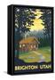 Brighton, Utah - Cabin in Woods-Lantern Press-Framed Stretched Canvas