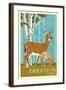 Brighton, Utah - Deer and Fawn Letterpress-Lantern Press-Framed Art Print