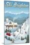 Brighton, Utah - Retro Ski Resort-Lantern Press-Mounted Art Print