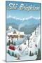 Brighton, Utah - Retro Ski Resort-Lantern Press-Mounted Art Print