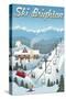 Brighton, Utah - Retro Ski Resort-Lantern Press-Stretched Canvas