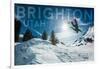 Brighton, Utah - Snowboarder Jumping-Lantern Press-Framed Art Print