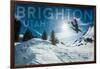 Brighton, Utah - Snowboarder Jumping-Lantern Press-Framed Art Print