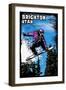 Brighton, Utah - Snowboarder - Scratchboard-Lantern Press-Framed Art Print