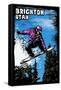 Brighton, Utah - Snowboarder - Scratchboard-Lantern Press-Framed Stretched Canvas