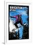 Brighton, Utah - Snowboarder - Scratchboard-Lantern Press-Framed Art Print