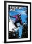 Brighton, Utah - Snowboarder - Scratchboard-Lantern Press-Framed Art Print