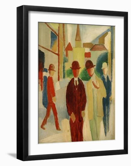 Brights street with people, 1914-Auguste Macke-Framed Giclee Print