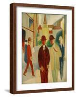 Brights street with people, 1914-Auguste Macke-Framed Giclee Print