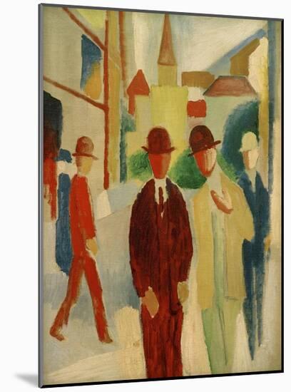 Brights street with people, 1914-Auguste Macke-Mounted Giclee Print