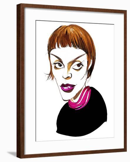 Brigitte Fassbaender German mezzo soprano, stage director and writer; colour caricature-Neale Osborne-Framed Giclee Print