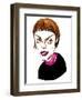 Brigitte Fassbaender German mezzo soprano, stage director and writer; colour caricature-Neale Osborne-Framed Giclee Print