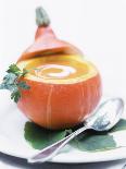 Pumpkin Soup with Creme Fraiche in Hollowed-Out Pumpkin-Brigitte Sporrer-Photographic Print